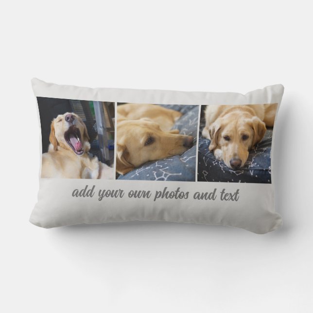 add your own photos and text custom dogs or people lumbar cushion (Back)