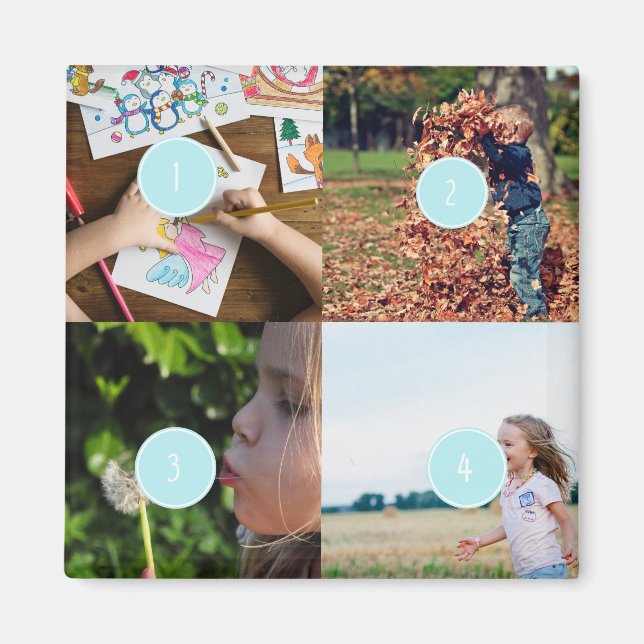 add Your Own Photos Customisable 4 image magnet (Front)