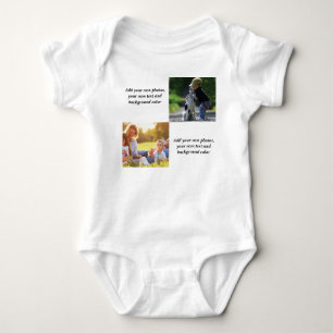 Add your own photos, text and  background throw pi baby bodysuit