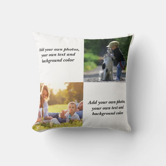 Add your own photos, text and  background throw pi cushion (Front)