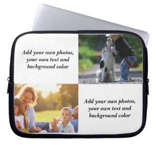 Add your own photos, text and background throw pi laptop sleeve