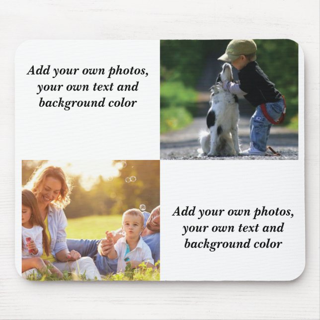 Add your own photos, text and  background throw pi mouse pad (Front)