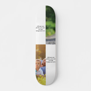 Add your own photos, text and background throw pi skateboard