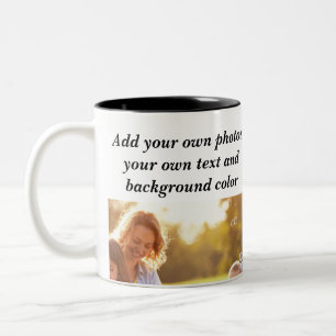 Add your own photos, text and  background throw pi Two-Tone coffee mug