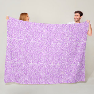 Add your own picture cute pattern white and purple fleece blanket