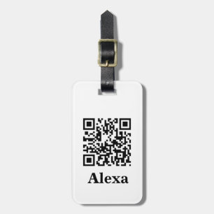 Add your own QR Code Scan Minimal Simple Lost Lug Luggage Tag
