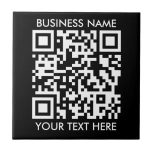Add your own QR Code text Scan Minimal Simple Ceramic Tile