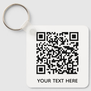 Add your own QR Code text Scan Minimal Simple Key Ring