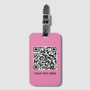 Add your own QR Code text Scan Minimal Simple Lugg Luggage Tag