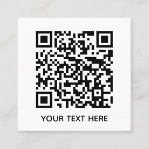 Add your own QR Code text Scan Minimal Simple Square Business Card