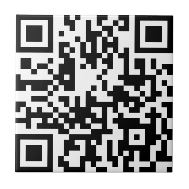 Add your own QR Code text Scan Minimal Simple  Til Ceramic Tile (Front)
