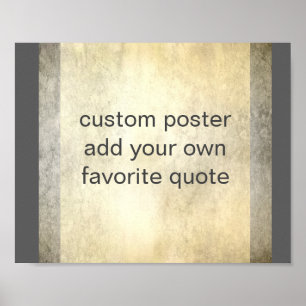 add your own quote bold stripes gray and tan poster