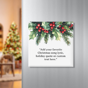 Add Your Own Quote Christmas Botanical Floral Magnet