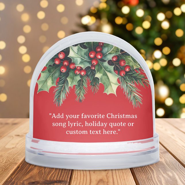 Add Your Own Quote Christmas Botanical Floral Snowglobe (Creator Uploaded)