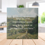 Add Your Own Quote Vintage Cottagecore Ceramic Tile<br><div class="desc">Create your own quote decorative tile in a cottagecore aesthetic style.  Simply add your favourite inspirational quote,  poem or custom text over a vintage landscape painting.</div>