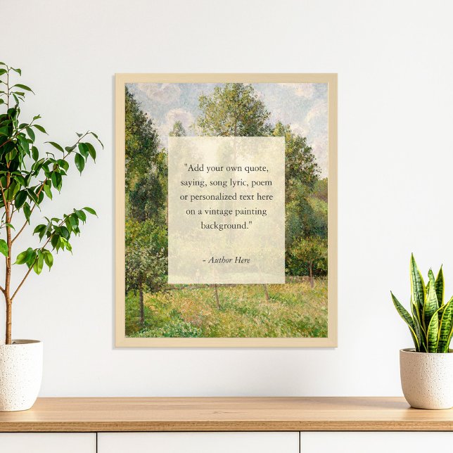 Add Your Own Quote Vintage Landscape Painting Poster (Creator Uploaded)