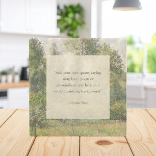 Add Your Own Quote Vintage Landscape Painting Stone Coaster
