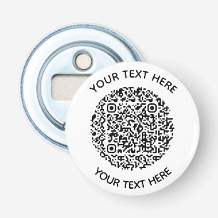 Add your own round QR Code text Scan Minimal Bottle Opener