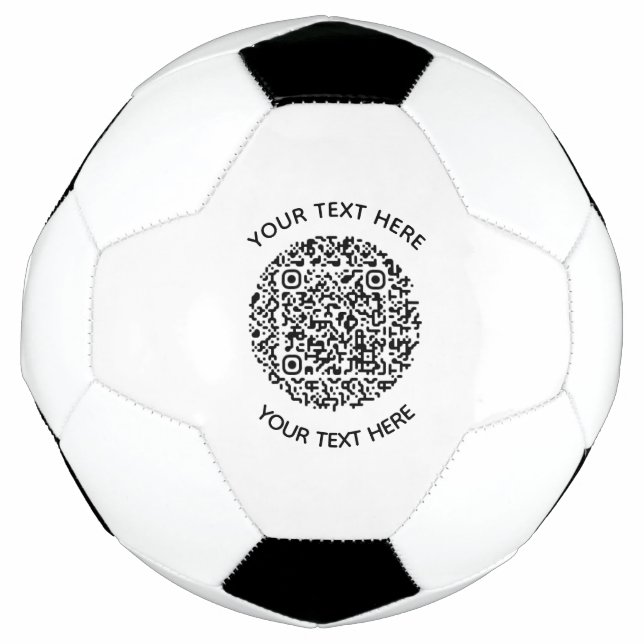 Add your own round QR Code text Scan Minimal  lost Soccer Ball (Front)