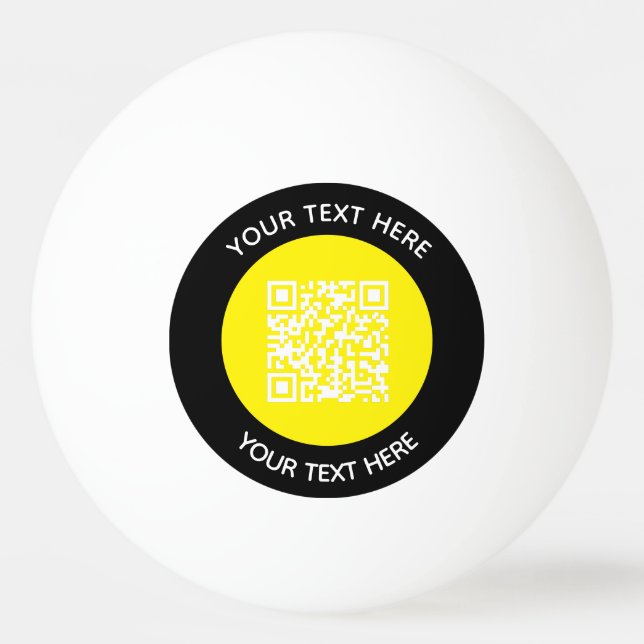 Add your own round QR Code text Scan Minimal  Ping Pong Ball (Front)