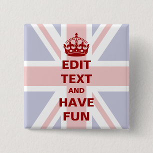 Add your own text! 15 cm square badge