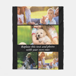 Add your own text and photos fleece blanket