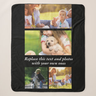 Add your own text and photos sherpa blanket