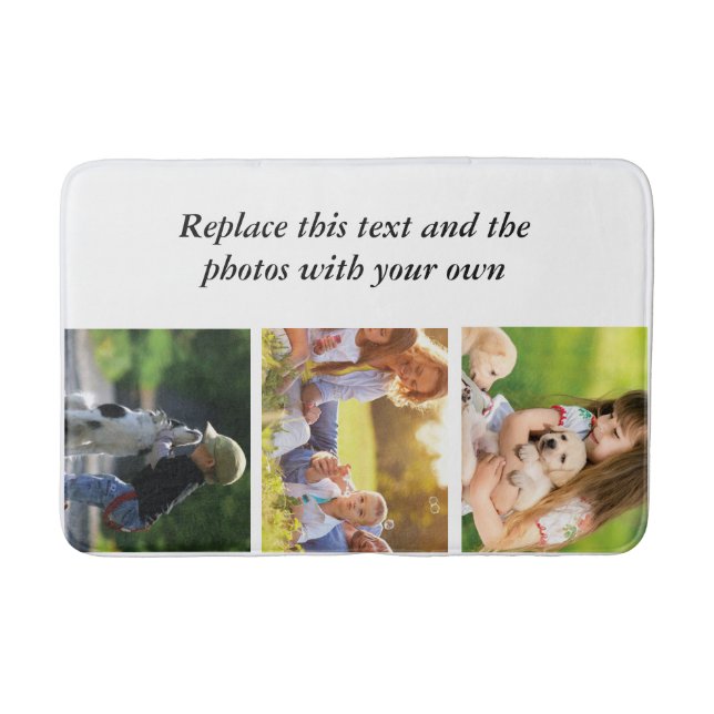 Add your own text and pics  bath mat (Front)