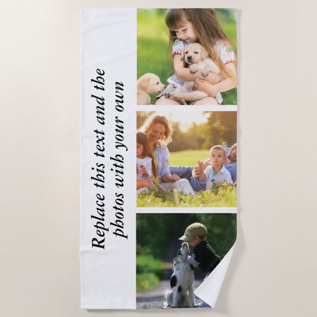 Add your own text and pics  beach towel (Front)