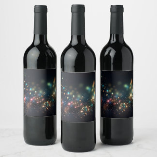 Add Your Own Text - Colourful Glitter Wine Label