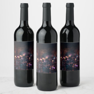 Add Your Own Text - Deep Purple Glitter Wine Label