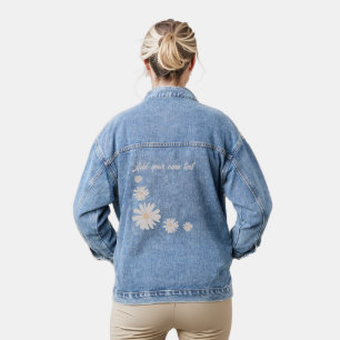 Add your own text flower Personalised Denim Jacket