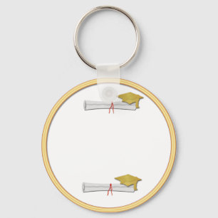Add Your Own Text Gold Graduation Keychain