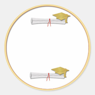 Add Your Own Text Gold Graduation Sticker