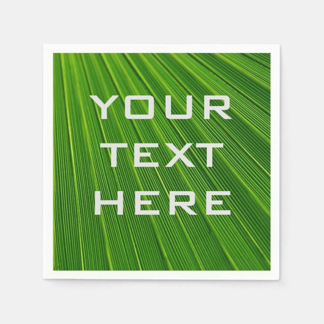 Add Your Own Text Green  Napkin (Front)