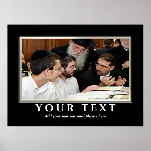 Add Your Own Text Jewish Yeshiva Torah Learning Poster (Front)