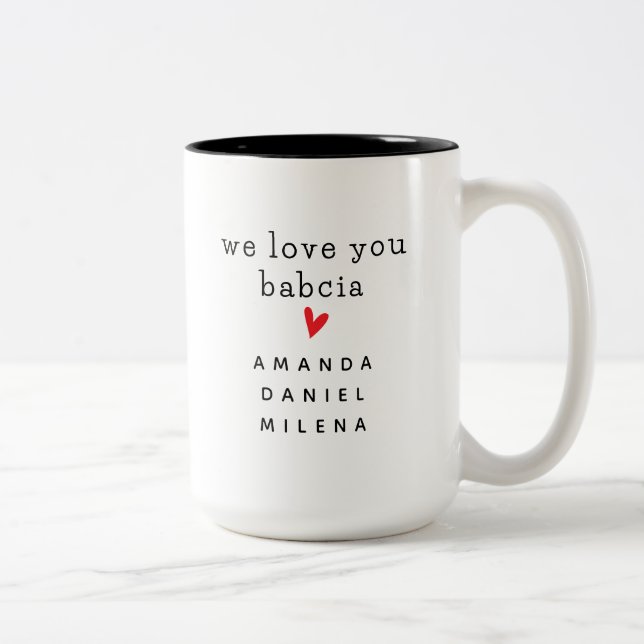Add Your Own Text & Names – Customisable Two-Tone Coffee Mug (Right)