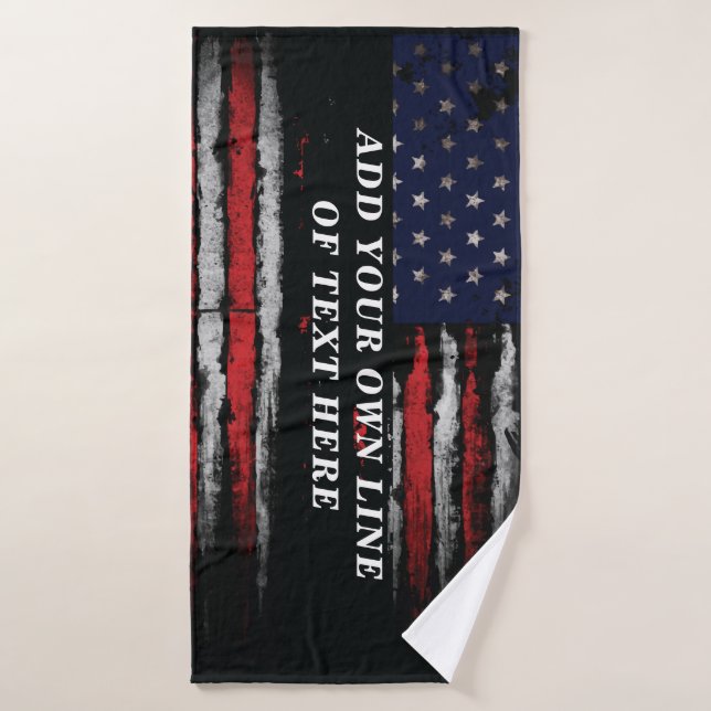 Add your own text on grunge American flag Bath Towel (Bath Towel)