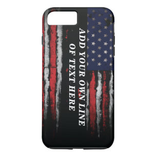 Add your own text on grunge American flag iPhone 8 Plus/7 Plus Case
