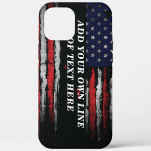 Add your own text on grunge American flag iPhone 12 Pro Max Case