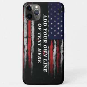 Add your own text on grunge American flag iPhone 11 Pro Max Case