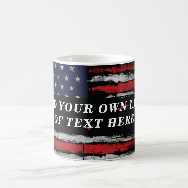 Add your own text on grunge American flag Coffee Mug (Center)