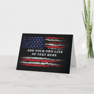 Add your own text on grunge American flag Holiday Card