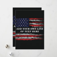 Add your own text on grunge American flag