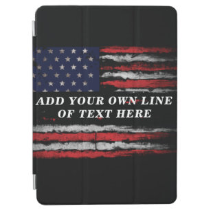 Add your own text on grunge American flag iPad Air Cover