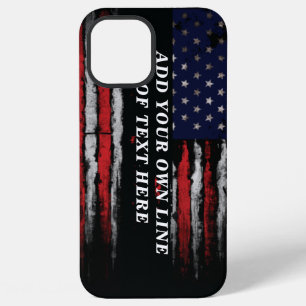 Add your own text on grunge American flag iPhone 12 Pro Max Case