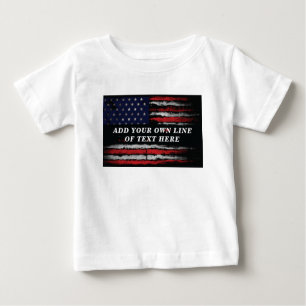 Add your own text on grunge American flag  T-Shirt
