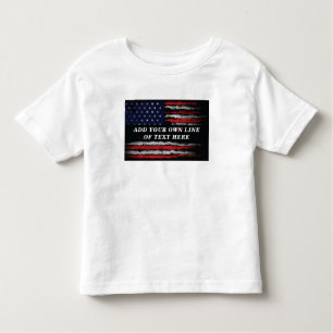 Add your own text on grunge American flag  T-Shirt