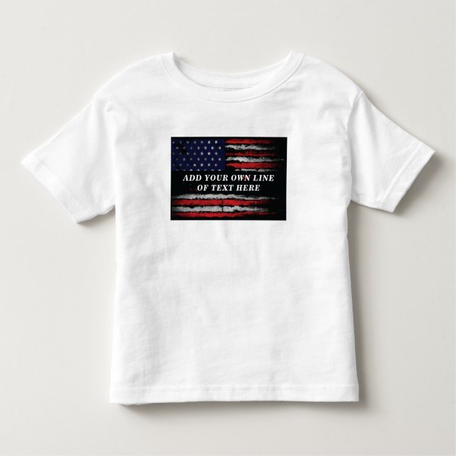 Add your own text on grunge American flag  T-Shirt (Front)