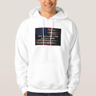 Add your own text on grunge American flag T-Shirt Hoodie